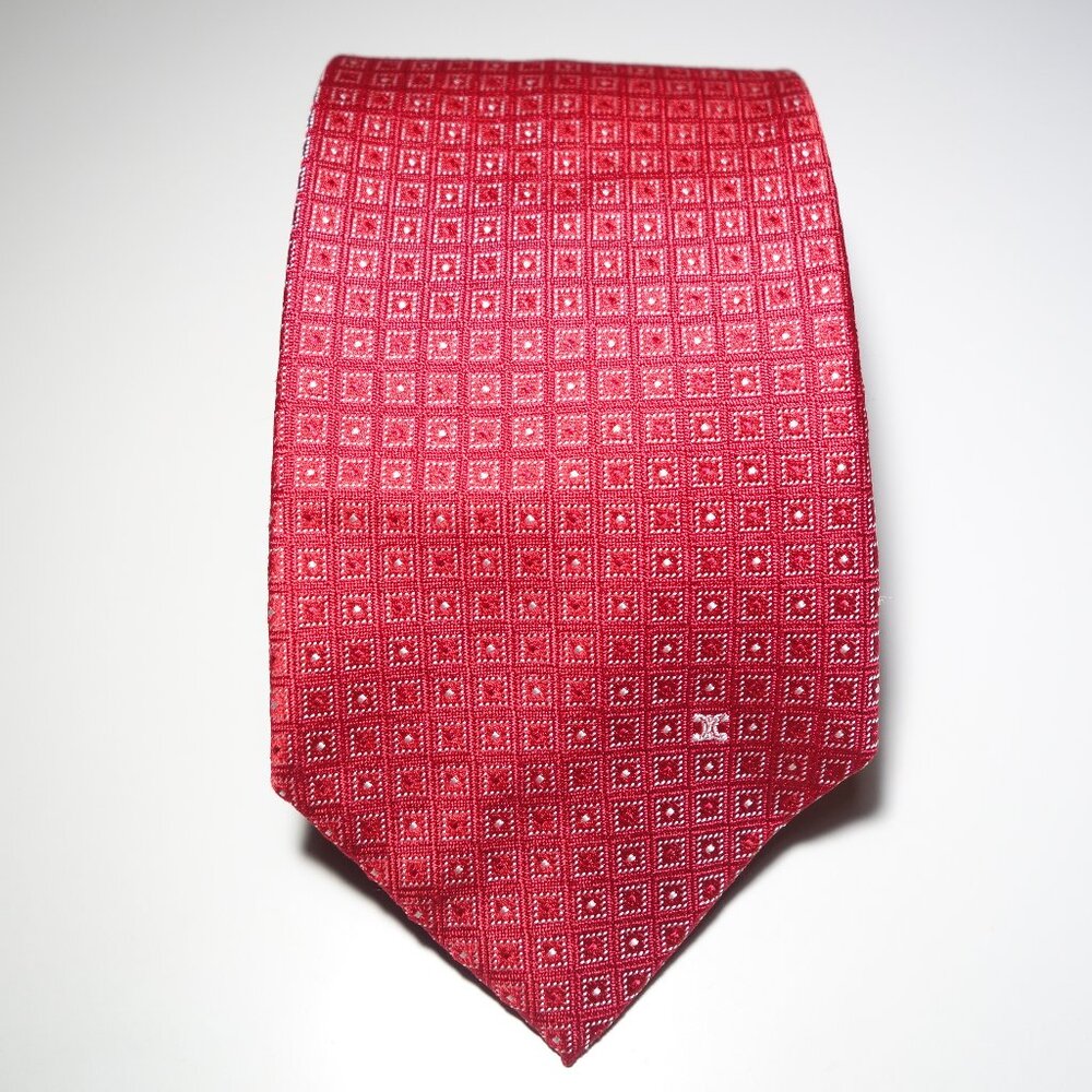 Vintage Celine 100% Silk Abstract Geometric Pattern Tie